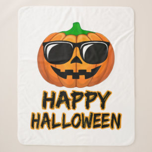Happy Halloween Costume Funny Pumpkin Sherpa Blanket