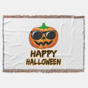 Happy Halloween Costume Funny Pumpkin Throw Blanket