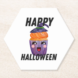 Happy Halloween Costume Halloween Cupcake Paper Coaster