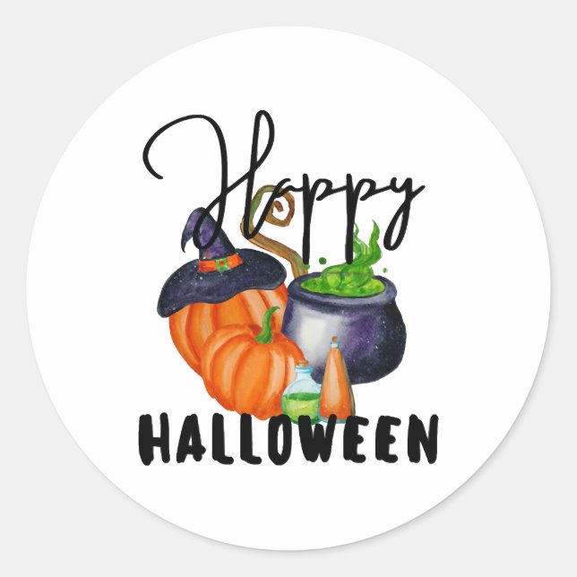Happy Halloween Costume Halloween Decor Classic Round Sticker (Front)