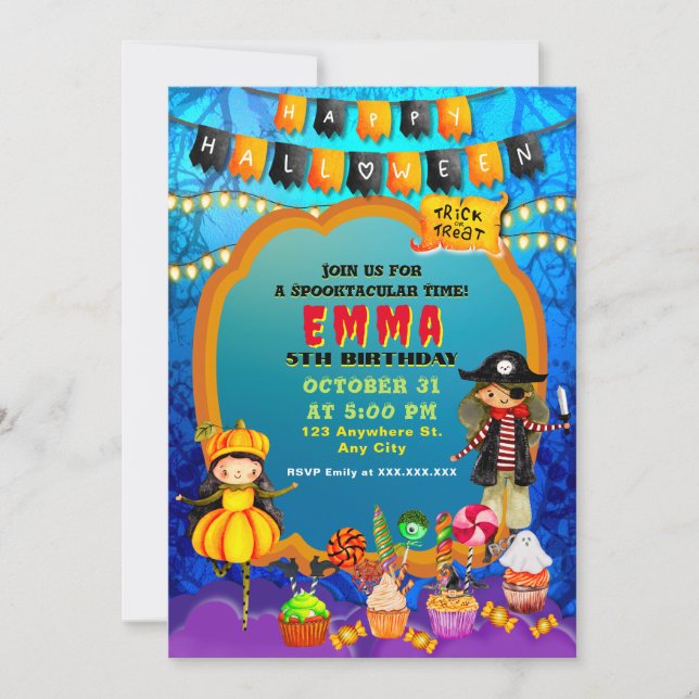 Happy Halloween Costume kids Party Celebration Invitation (Front)