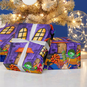 Happy Halloween Costume kids Party Celebration Wrapping Paper