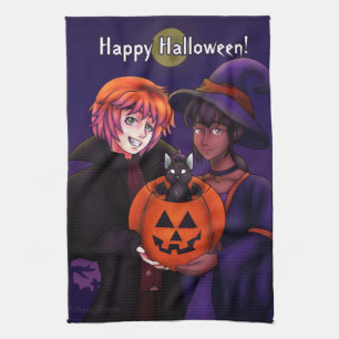 Happy Halloween Costumes Tea Towel