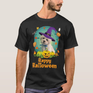 Happy Halloween Coton De Tulear Dog Pumpkin Witch T-Shirt