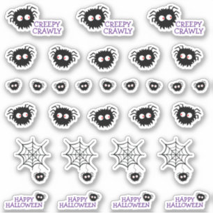 Happy Halloween Creepy Crawly Black Spider Web