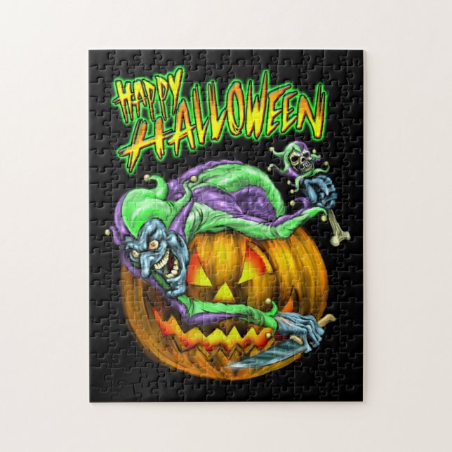 Happy Halloween Creepy JesterKin Puzzle (Vertical)
