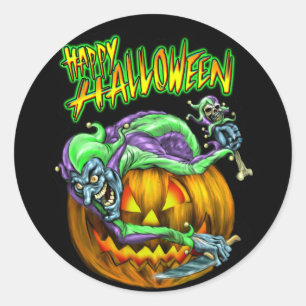 Happy Halloween Creepy JesterKin Sticker