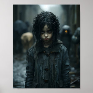 Happy Halloween Creepy Little Child Face Poster