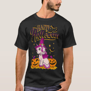 Happy Halloween creepy unicorn kids costume Hallow T-Shirt