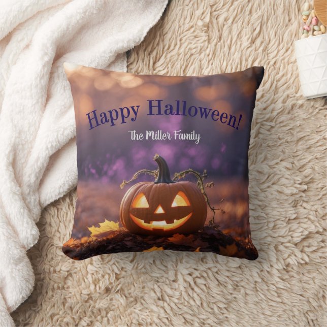 Happy Halloween Custom Family Name Cushion (Blanket)