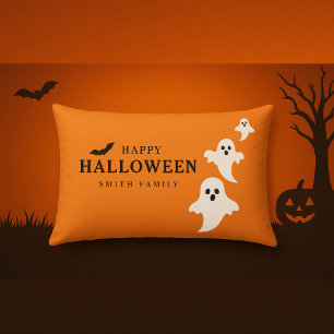 Happy Halloween Custom Family Name Ghost Decorative Cushion