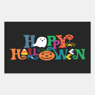Happy Halloween Custom Lettering Rectangular Sticker