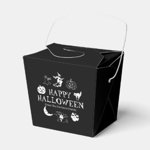 Happy Halloween custom name treat black spooky Favour Box