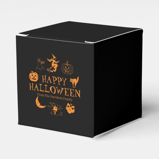Happy Halloween custom name treat spooky Favour Box (Front Side)