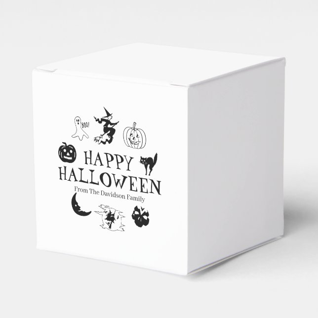 Happy Halloween custom name treat spooky Favour Box (Front Side)