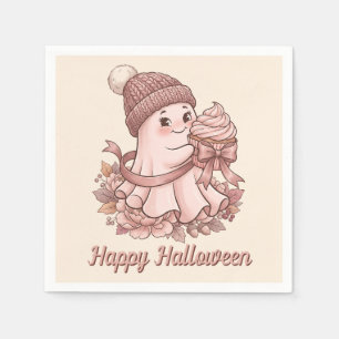 Happy Halloween Cute Autumn Harvest Ghost&Cupcake Napkin