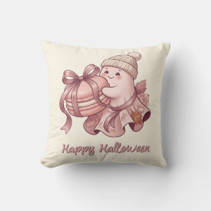 Happy Halloween Cute Autumn Harvest Ghost&Macaron Cushion
