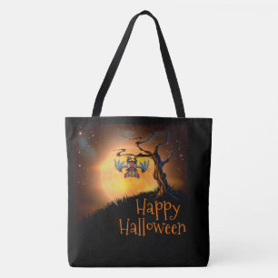 Happy Halloween Cute Bat Tote Bag