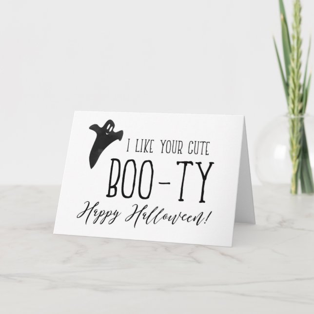 Happy Halloween Cute Boo-ty Card (Front)