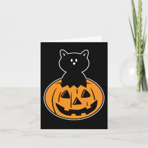Happy Halloween Cute Cartoon Cat Holiday Card