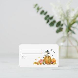 Happy Halloween Cute Cartoon Witch Mouse  Place Ca Place Card