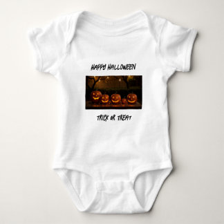 Happy Halloween, Cute Carved Pumpkins Baby Bodysuit