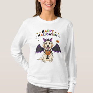 Happy Halloween Cute Dog Bat Trick-or-Treat  T-Shirt