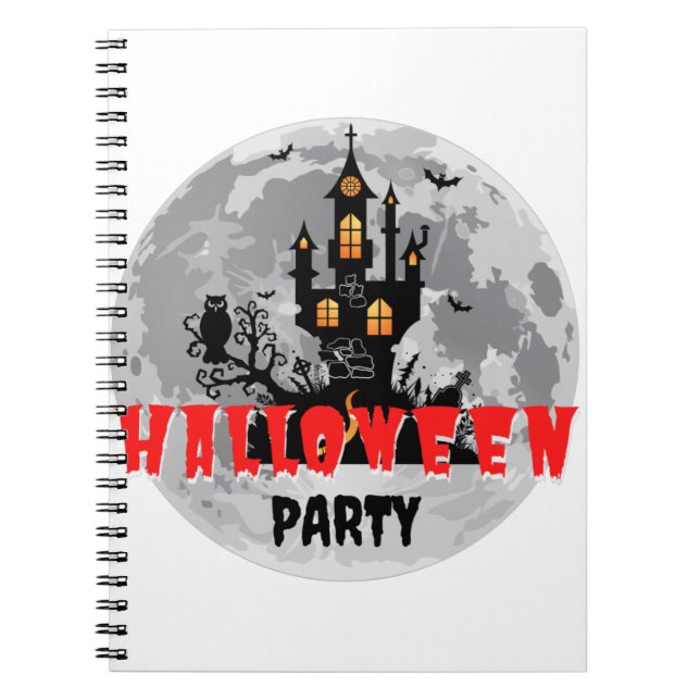 Happy Halloween Cute Ghost Boo Pattern Giant Notebook (Front)