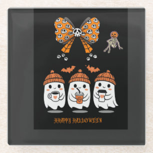 Happy Halloween – cute ghost coffee Glass Coaster