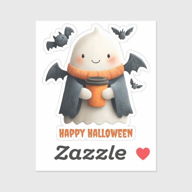 Happy Halloween Cute Ghost Design (Sheet)