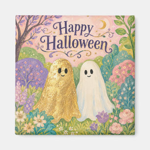Happy Halloween Cute Ghost Flower Garden Magnet