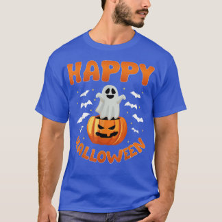 Happy Halloween Cute Ghost Jack O Lantern Hallowee T-Shirt