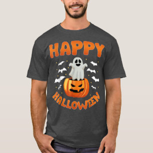 Happy Halloween Cute Ghost Jack O Lantern Hallowee T-Shirt