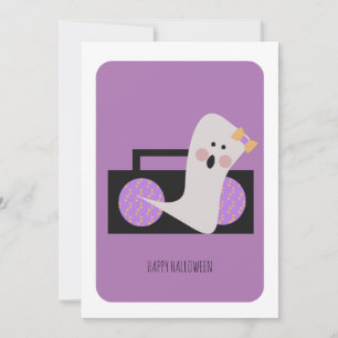 Happy Halloween Cute Ghost Music Card