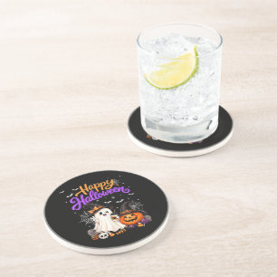 Happy Halloween Cute Ghost Pumpkin Spooky Coaster