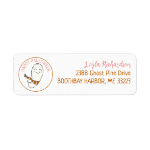 Happy Halloween Cute Ghost Return Address Label