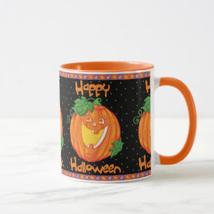 Happy Halloween Cute Laughing Pumpkin Coffee Mug