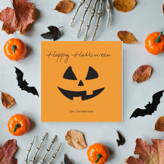 Happy Halloween Cute Pumpkin Face greeting Card