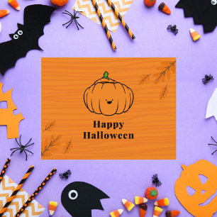 Happy Halloween Cute Pumpkin Orange Postcard