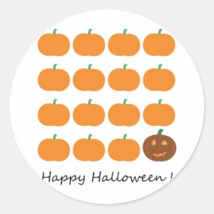 Happy Halloween Cute Pumpkin Patch Classic Round Sticker