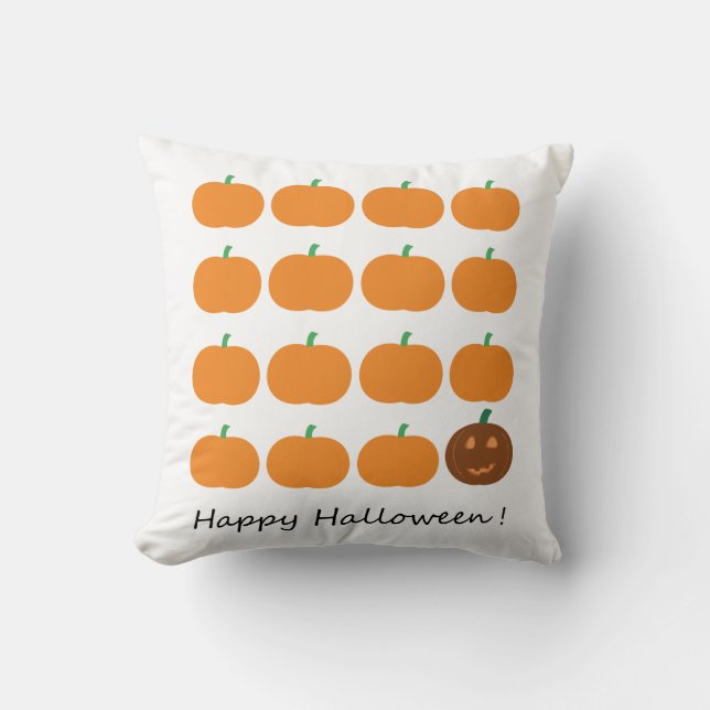 Happy Halloween Cute Pumpkin Patch Cushion (Front)