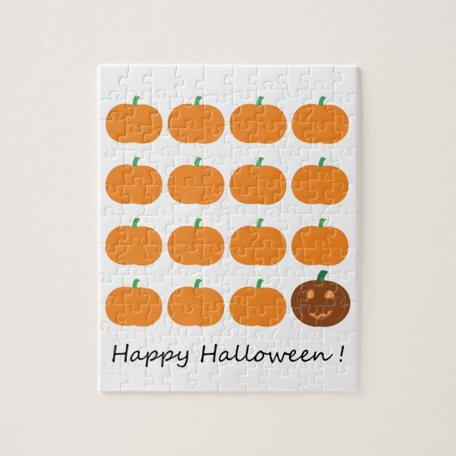 Happy Halloween Cute Pumpkin Patch Jigsaw Puzzle (Vertical)