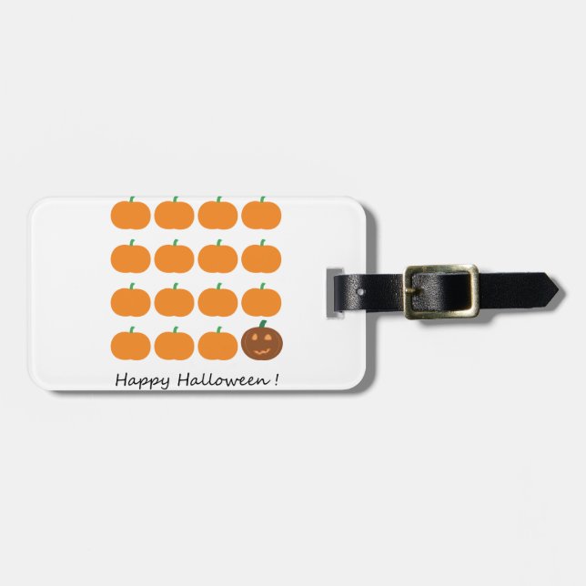 Happy Halloween Cute Pumpkin Patch Luggage Tag (Front Horizontal)