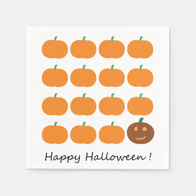Happy Halloween Cute Pumpkin Patch Napkin (Front)