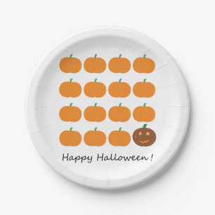 Happy Halloween Cute Pumpkin Patch Paper Plate