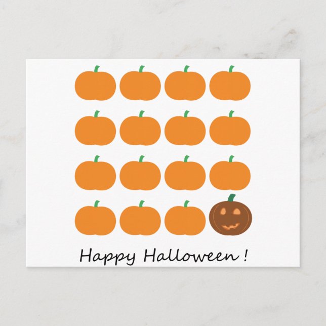 Happy Halloween Cute Pumpkin Patch Postcard (Front)