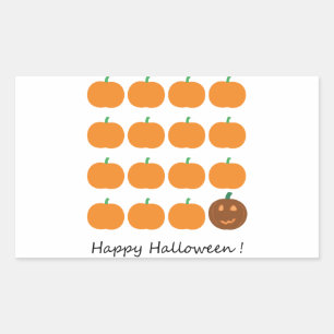 Happy Halloween Cute Pumpkin Patch Rectangular Sticker