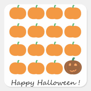 Happy Halloween Cute Pumpkin Patch Square Sticker