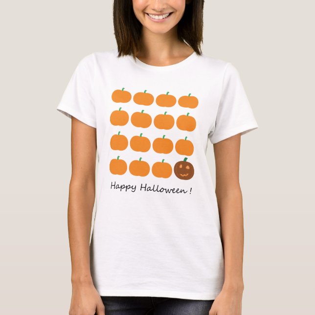 Happy Halloween Cute Pumpkin Patch T-Shirt (Front)