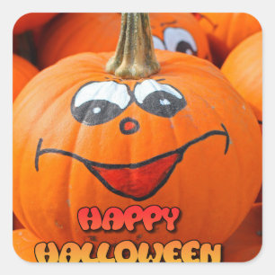 Happy Halloween Cute Pumpkin Stickers